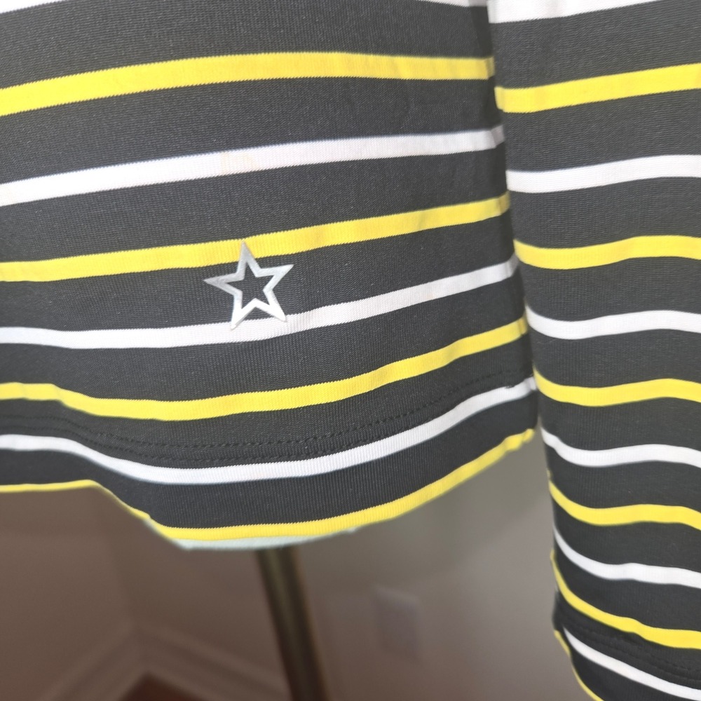 Lohla Sport‎ Striped Quarter Zip Pullover Top XS Black Yellow White Athletic - Picture 3 of 11